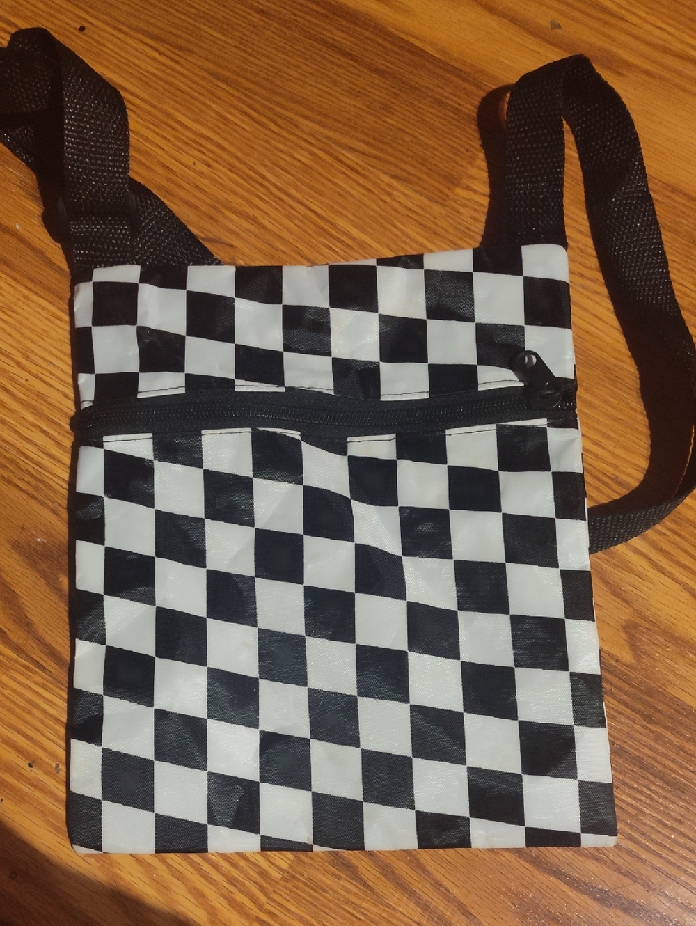 Checkerboard Crossbody Bag - Black & White